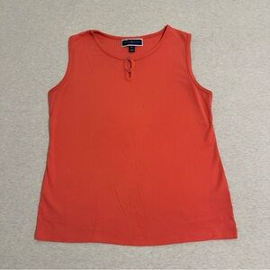 Karen Scott Bold Orange Sleeveless Top